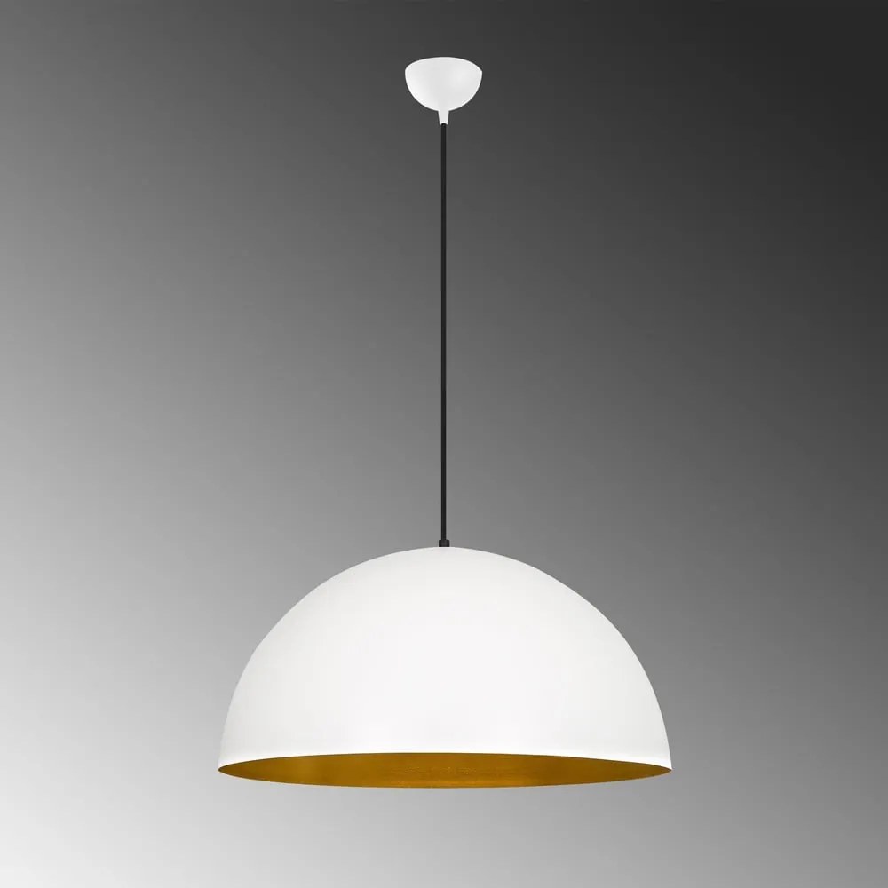 Lampadario bianco con paralume in metallo ø 60 cm Sivani – Opviq lights