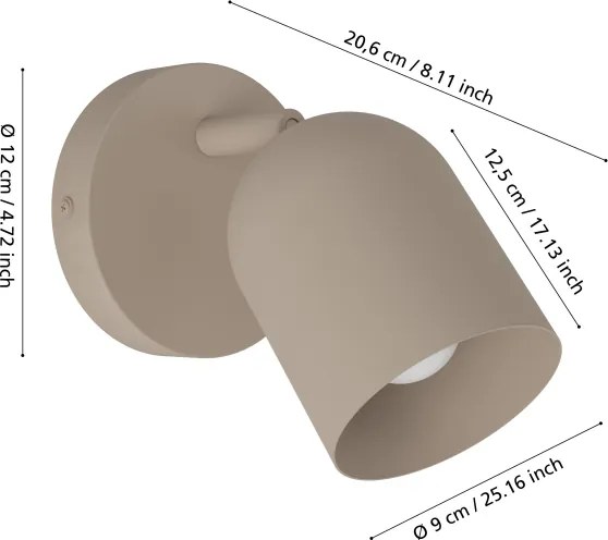 Eglo 44161 - Faretto da parete TILSTON 1xE14/40W/230V beige