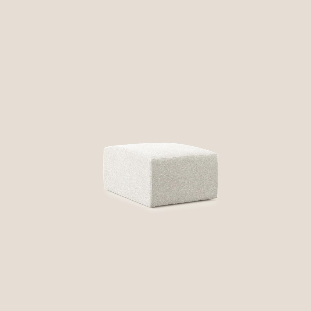 Nettuno modulo pouf in morbido tessuto bouclè T07 bianco