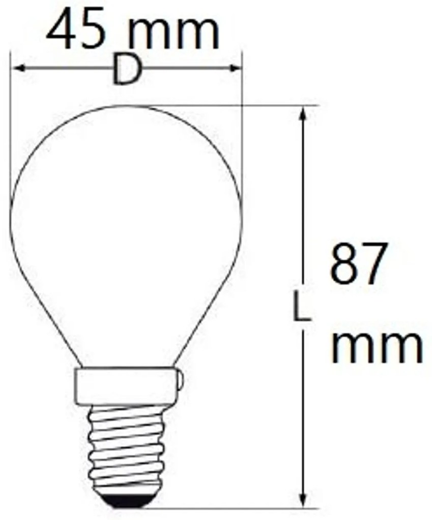 Lampada LED E14 9W G45 105lm/W Colore Bianco Naturale 4.000K