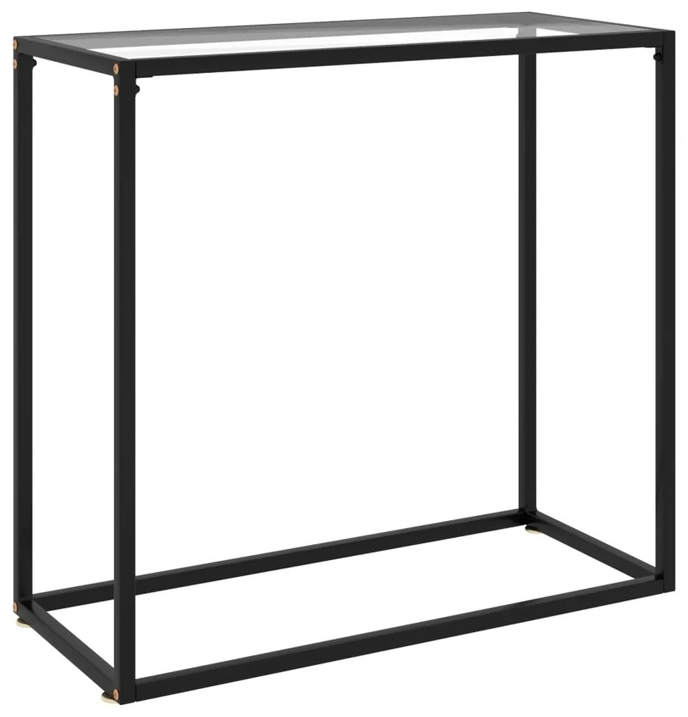 Tavolo Consolle Trasparente 80x35x75 Cm İn Vetro Temperato /