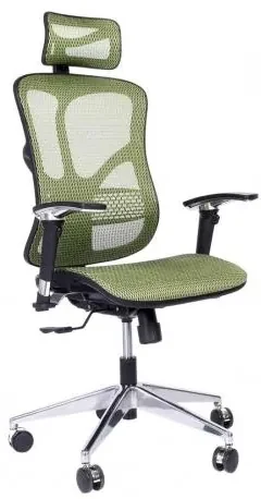 Sedia ergonomica ufficio verde in tessuto a rete base con ruote