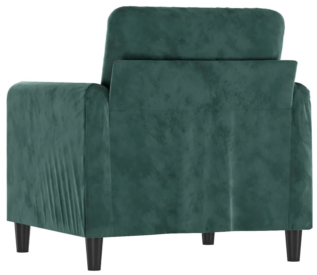 Poltrona verde scuro 60 cm velluto