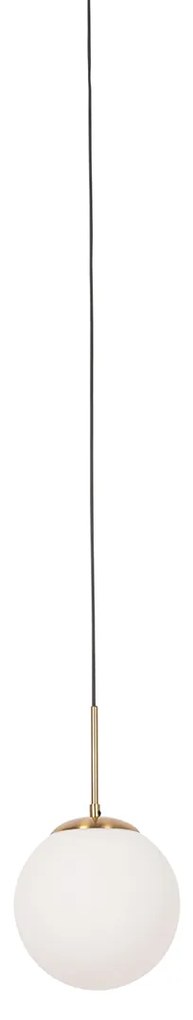 Lampada a sospensione Art Déco oro con vetro opale incl. adattatore binario bianco monofase - Iconic Flore