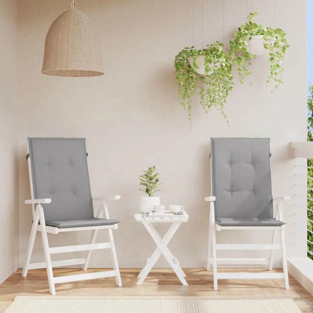 Cuscini Per Sedie 2 Pz Grigi 120x50x3 Cm İn Tessuto /