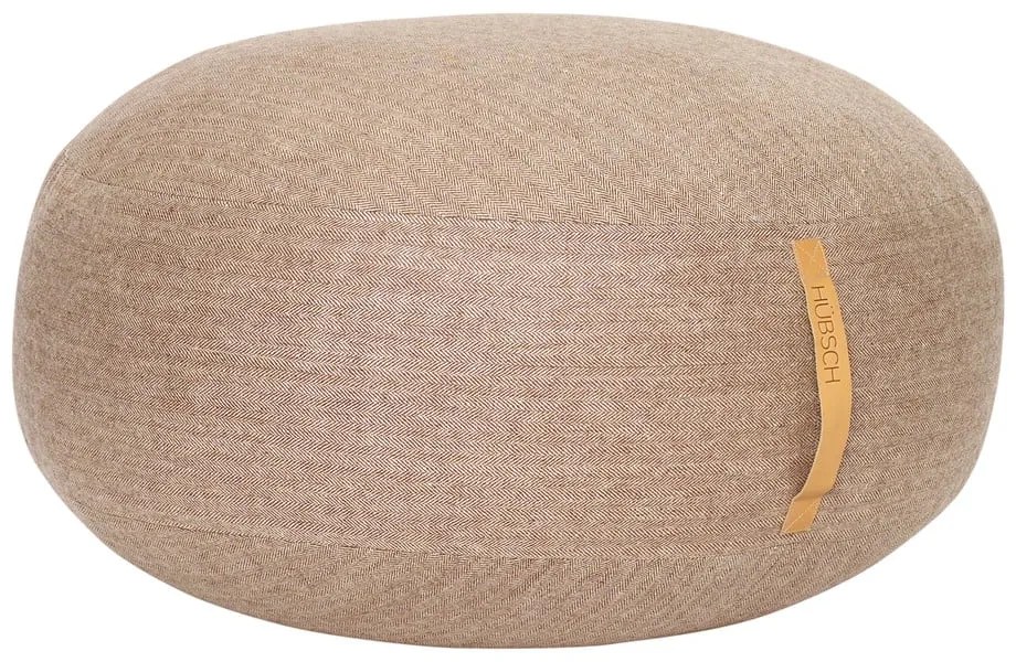 Pouf marrone chiaro Turenio, ø 70 cm Mochi - Hübsch