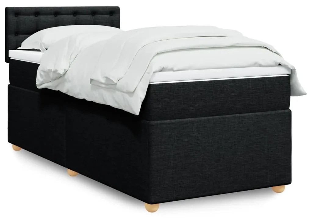 Giroletto A Molle Con Materasso Nero 100x200 Cm İn Tessuto /