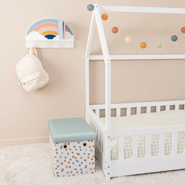 Mensola da parete per bambini con appendini arcobaleno/colorato