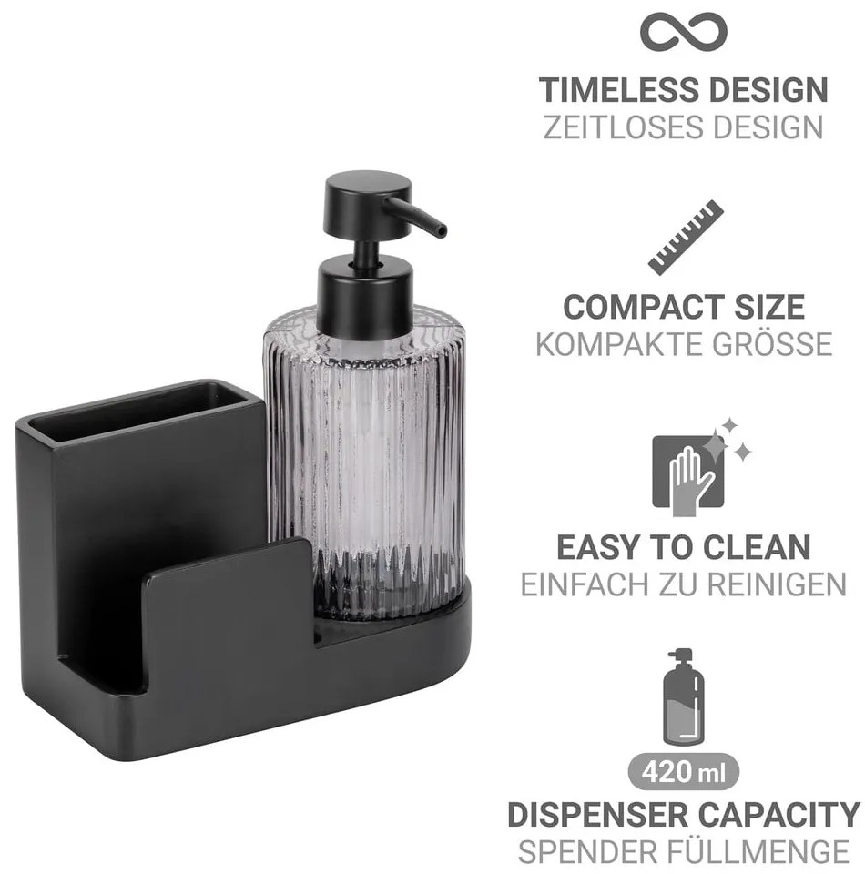 Supporto per detersivo nero in poliresina Pina – Wenko