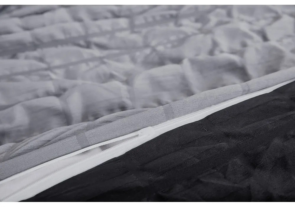 Biancheria da letto nera/grigia in crêpe per letto singolo 140x200 cm Naomi – My House