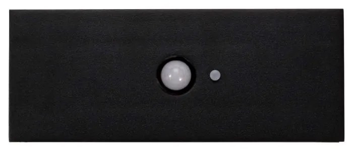Applique LED Solare Nera, Rettangolare, con Sensore di Movimento Colore Bianco Naturale 4.000K