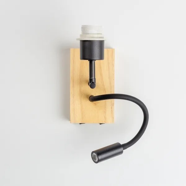 Brilagi - Applique a LED NUBILA WOOD 1xE27/25W/230V + LED/3W quercia/grigio