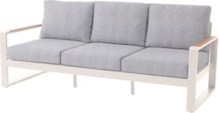 Salotto Da Esterno 5 Posti In Alluminio Con Tavolino E Cuscini Boston Avorio