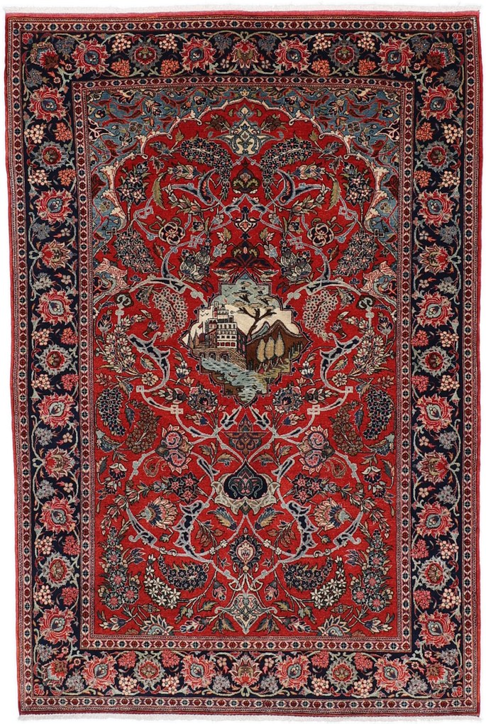 Kashan Tappeto 140 x 200 (Iran) Annodato A Mano