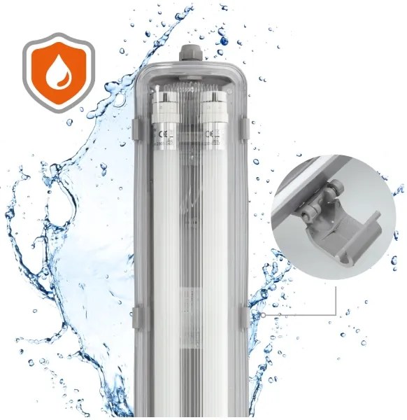 Brilagi -Lampada fluorescente tecnica LED OPTIMA T8 2xG13/18W/230V 6500K IP65 128 cm