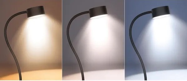 Solight WO3001-B-LED Lampada flessibile dimmerabile con clip LED/2W/5V 3000/4000/6500K nero