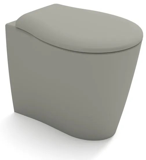 Vaso WC filomuro OLYMPIA CERAMICA soft grigio, sedile incluso P 55 x L 36 x H 42 cm grigio / argento opaco