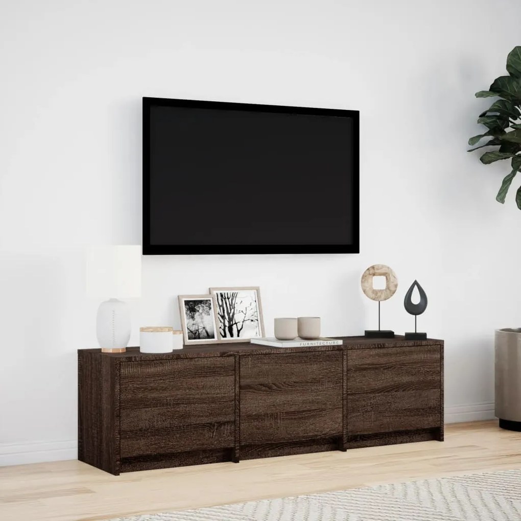 Mobile porta tv con led rovere marrone 140x34x40 cm truciolato