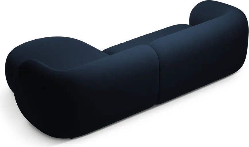 Divano angolare blu (con penisola a destra/con chaise lounge) con rivestimento in velluto Kate – Micadoni