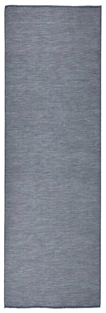 Tappeto Da Esterni A Tessitura Piatta 80x250 Cm Blu /