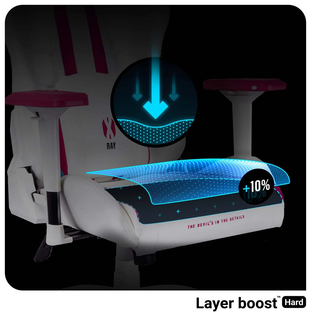 Sedia da gaming Diablo X-Ray Normal Size: Bianco Rosa