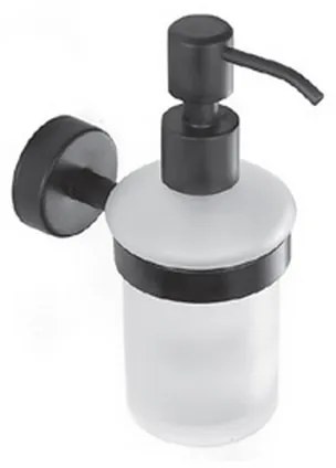 Kamalu - Dispenser di sapone bagno in acciaio inox nero opaco e vetro | Monde-N