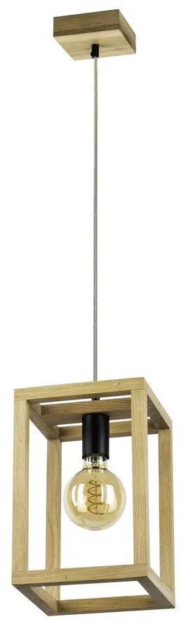 Spot-Light 61540174 - Lampada a sospensione su cavo KAGO 1xE27/60W/230V rovere opaco