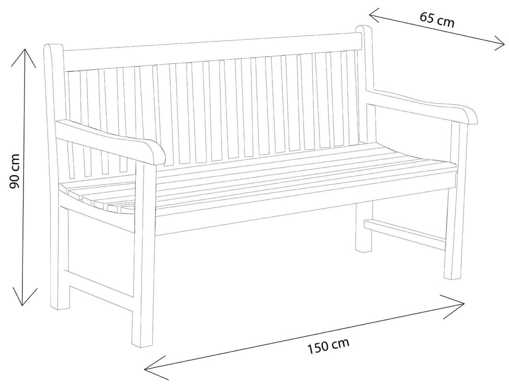 LIGULA - panca da giardino in legno di teak 3 posti