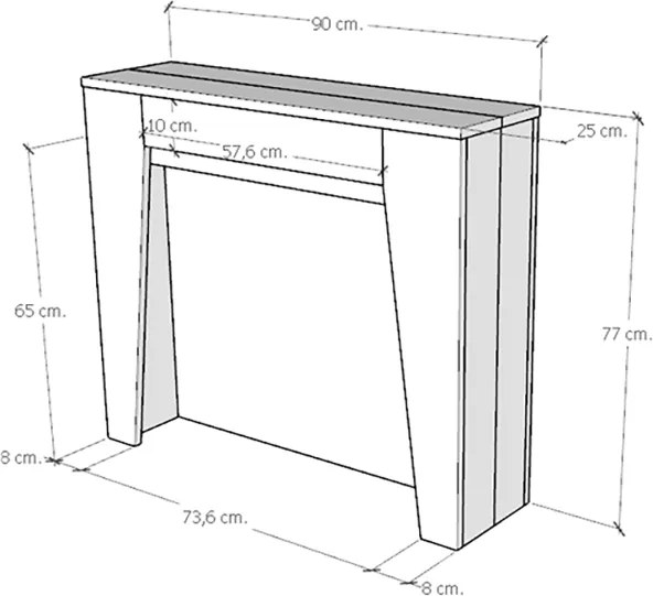 Consolle allungabile 90x25/211 cm DEVA Noce allunghe interne
