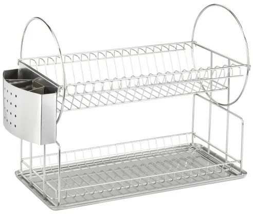 WENKO 2329100 - Scolapiatti DUO 21x33 cm in acciaio inox/argento