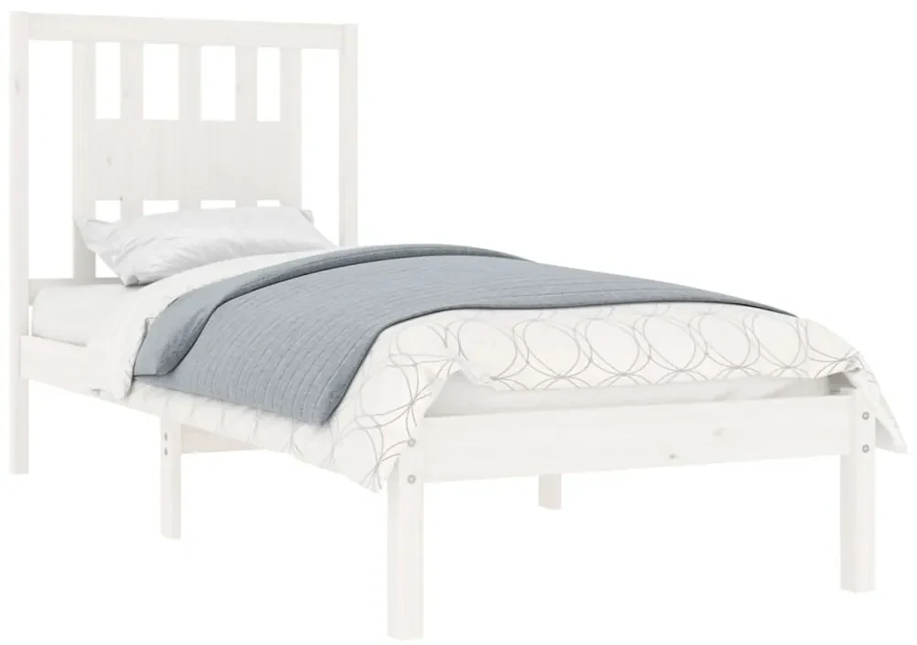 Giroletto bianco in legno massello 90x190 cm single