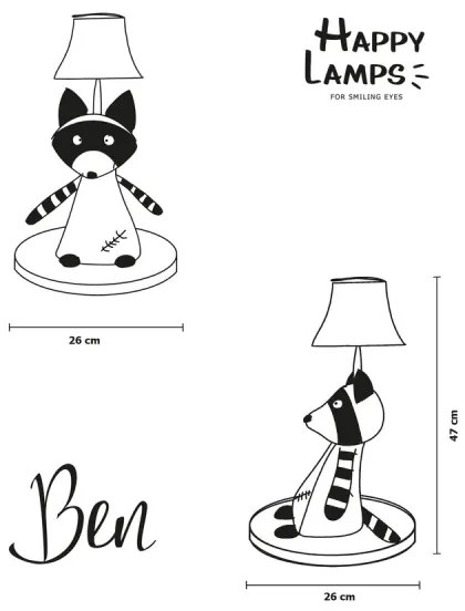 Happy Lamps - Lampada da tavolo LED per bambini BEN LED/5,4W/230V raccoon