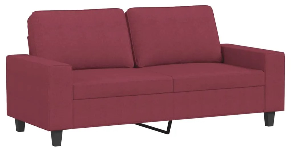 Set di divani 2 pz rosso vino in tessuto