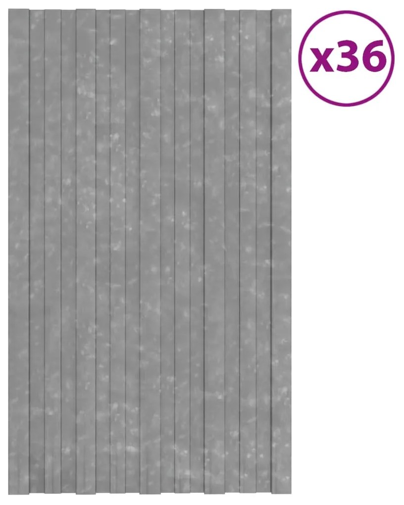 Pannelli Da Tetto 36 Pz İn Acciaio Zincato Argento 80x45 Cm /
