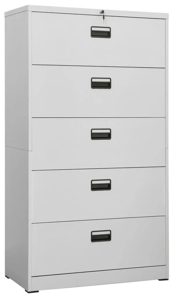 Armadio classificatore grigio chiaro 90x46x164 cm in acciaio