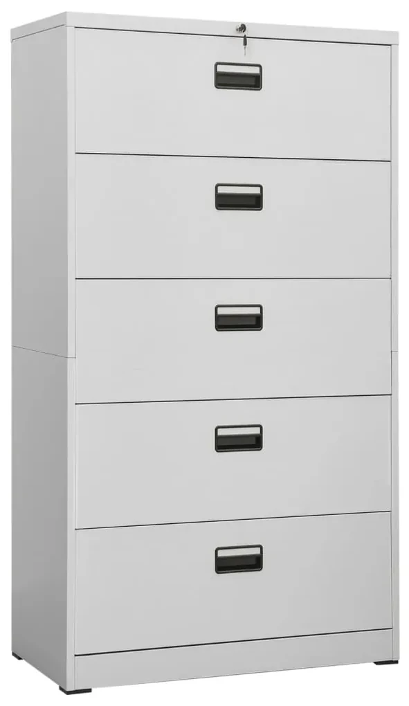 Armadio classificatore grigio chiaro 90x46x164 cm in acciaio