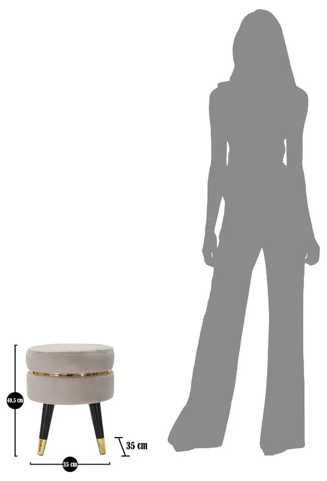 Pouf in velluto beige Paris - Mauro Ferretti