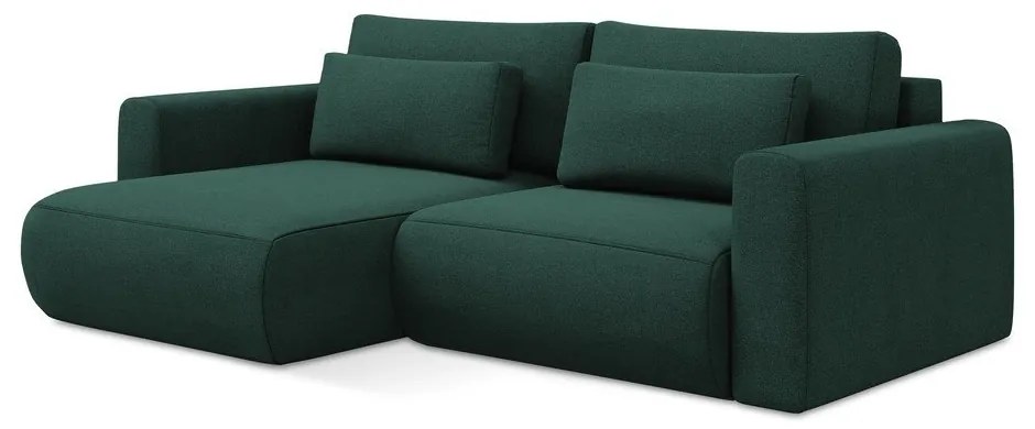 Divano angolare verde allungabile/con contenitore (con penisola a sinistra/con chaise lounge) Kapua – Makamii