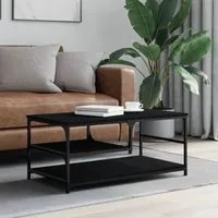 Tavolino da Salotto Nero 90x49x40 cm in Legno Multistrato 835309