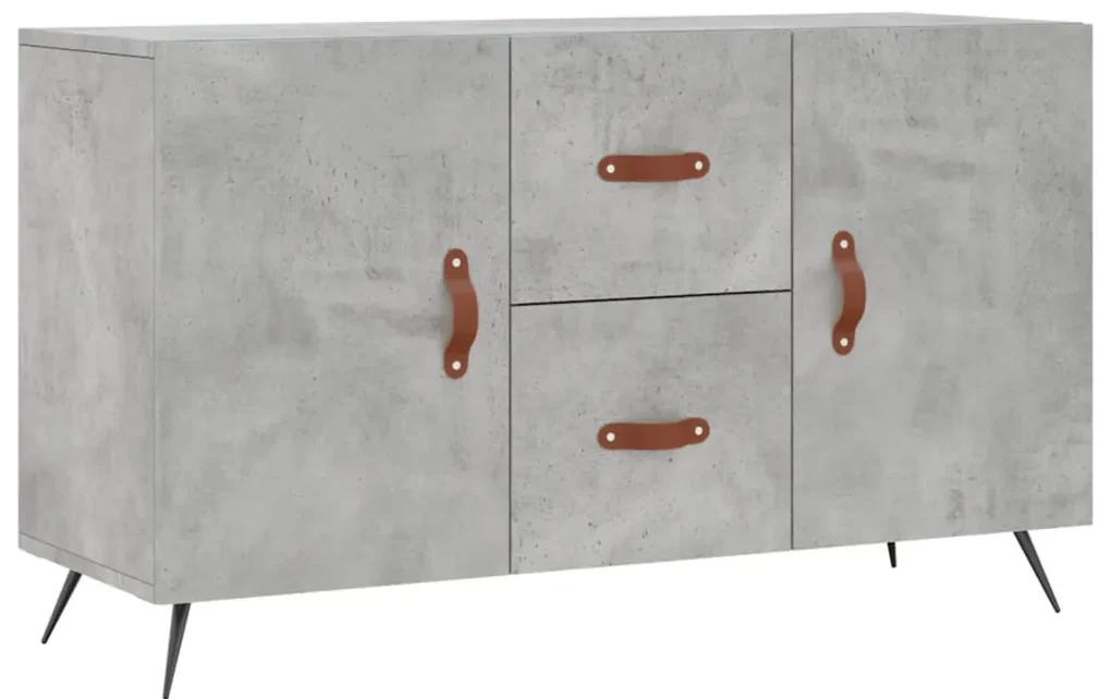 Credenza grigio cemento 100x36x60 cm in legno multistrato