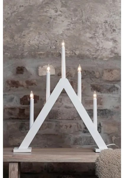 Markslöjd 706222 - Candelabro natalizio ARIELE 5xE10/3W/230V pino/bianco