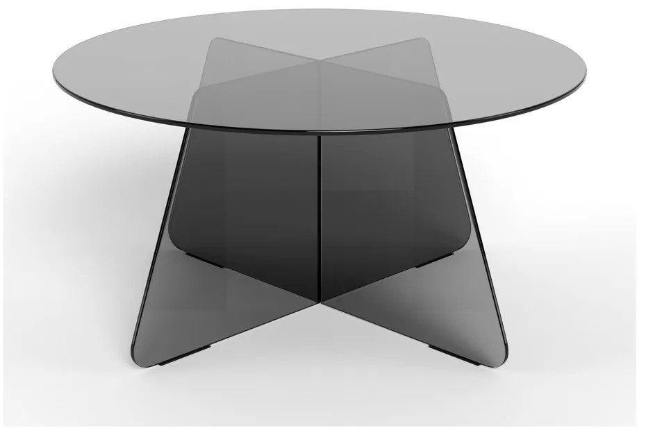 Tavolino da salotto rotondo grigio in vetro ø 80 cm Samos – Actona