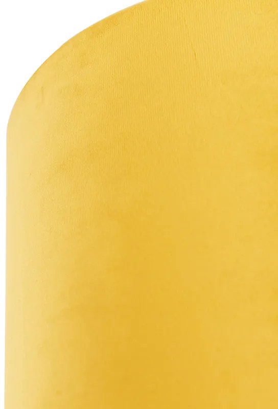 Paralume in velluto giallo 20/20/20 con interno dorato