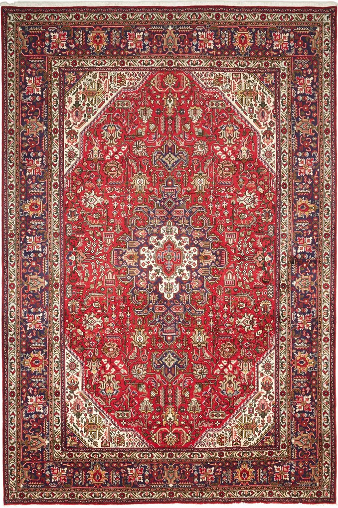 Tabriz Tappeto persiano 210 x 300 Blu (Iran) Annodato A Mano