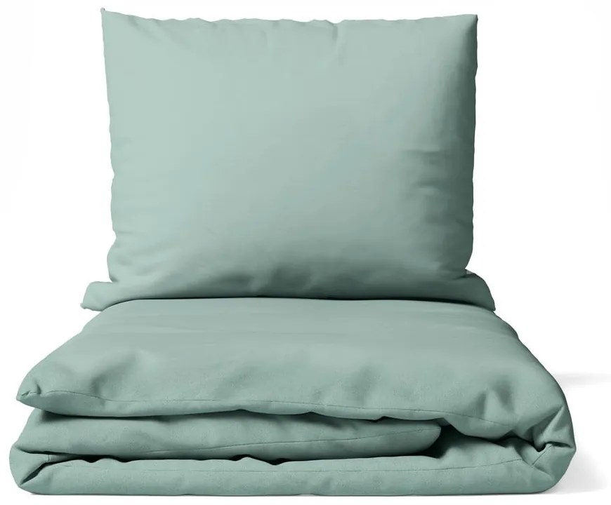 Biancheria da letto singola verde in microsatin 140x200 cm Basic - Bonami Essentials