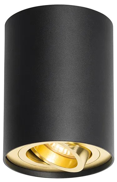 Faretto da soffitto nero con oro orientabile e inclinabile - Rondoo up