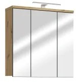 Mobile da bagno a parete con specchio VENOM verde/rovere artisan