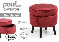 Pouf contenitore bordeaux apribile cm 37 x 40 h