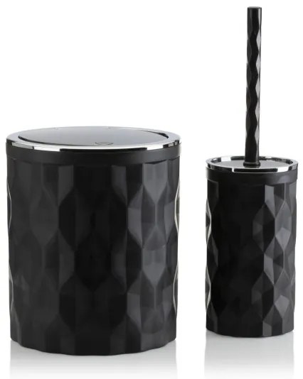 Set da bagno REINA 5 pz nero/cromo