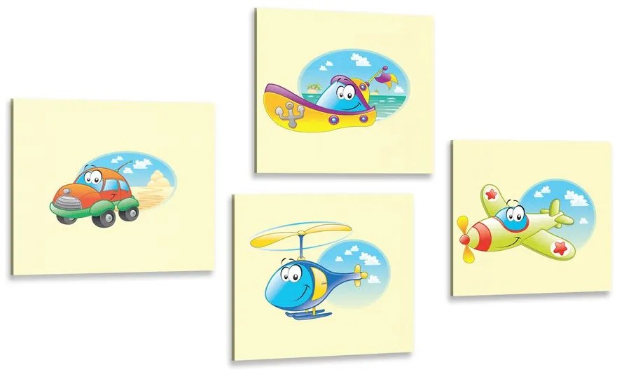 Set di quadri – Mezzi di trasporto adorabili